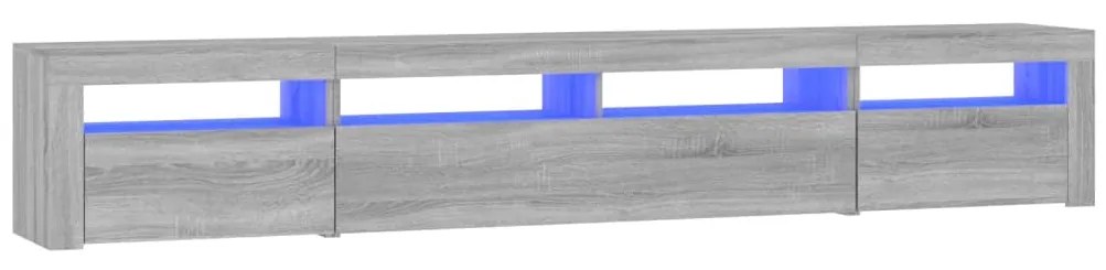 Comoda TV cu lumini LED, gri sonoma, 240x35x40cm 1, sonoma gri, 240 x 35 x 40 cm