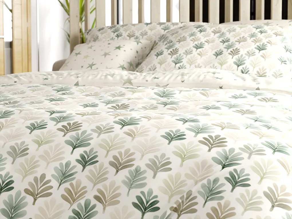 Lenjerie de pat din microfibra TREES & STARS verde Dimensiune lenjerie de pat: 70 x 90 cm | 140 x 220 cm