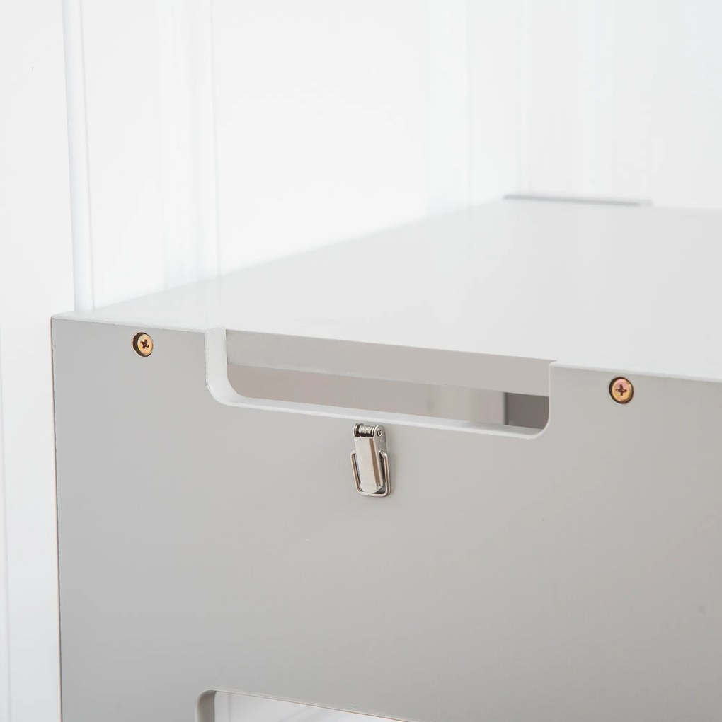 HOMCOM Turn de observație pentru copii turn de învățare 3 în 1 bară borduri înalte de siguranță și tablă neagră 42x44x86cm gri | Aosom Romania