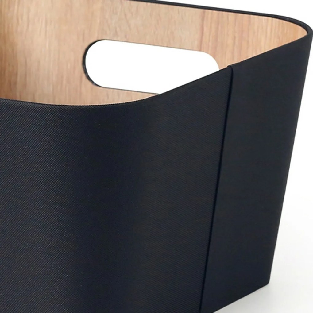 Set de 2 coșuri de depozitare Kitchisimo 27 × 27 ×16 cm, negru, M