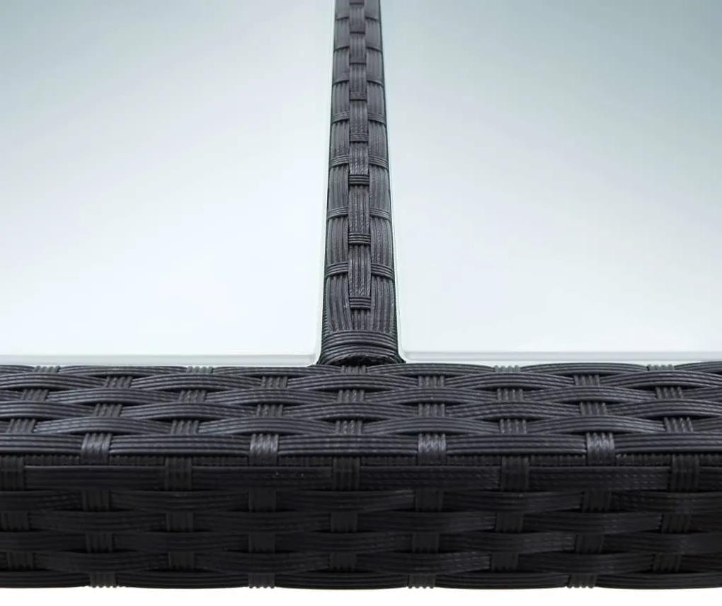 Masa de gradina, negru, 200 x 200 x 74 cm, poliratan 1, Negru