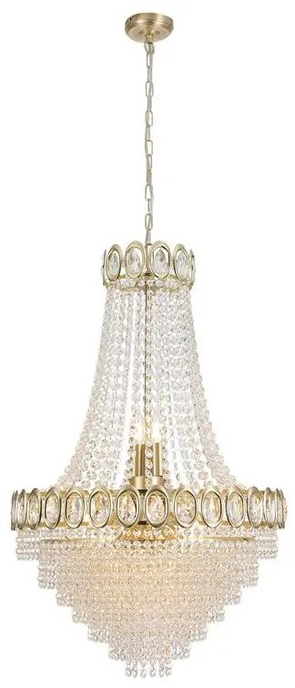 Lustra metal alama satinata, cristal transparent Louis Phillipe