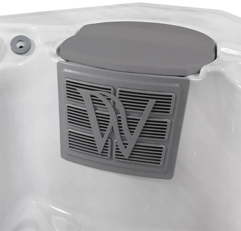 Minipiscina 5 persoane 218 218 cm alba cu hidromasaj, acril, Wellis, Palermo CityLife Deluxe