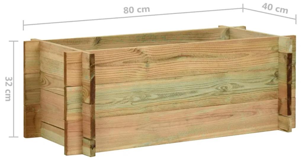 Strat inaltat legume gradina, 80 cm, lemn de pin tratat 1, Maro, 80 cm