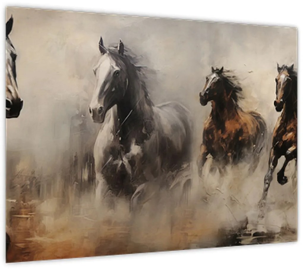 Tablou - Pictură în ulei de cai (70x50 cm)