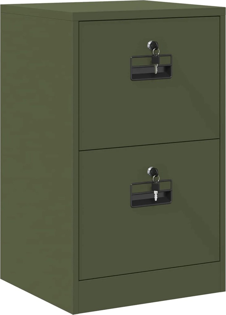 vidaXL Dulap pentru Fișiere cu raft Verde măsliniu 45,5 x 42 x 74,5 cm