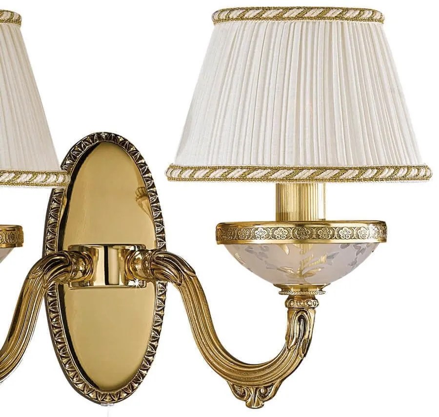 Aplica de perete clasica cu 2 brate din alama design italian 6502