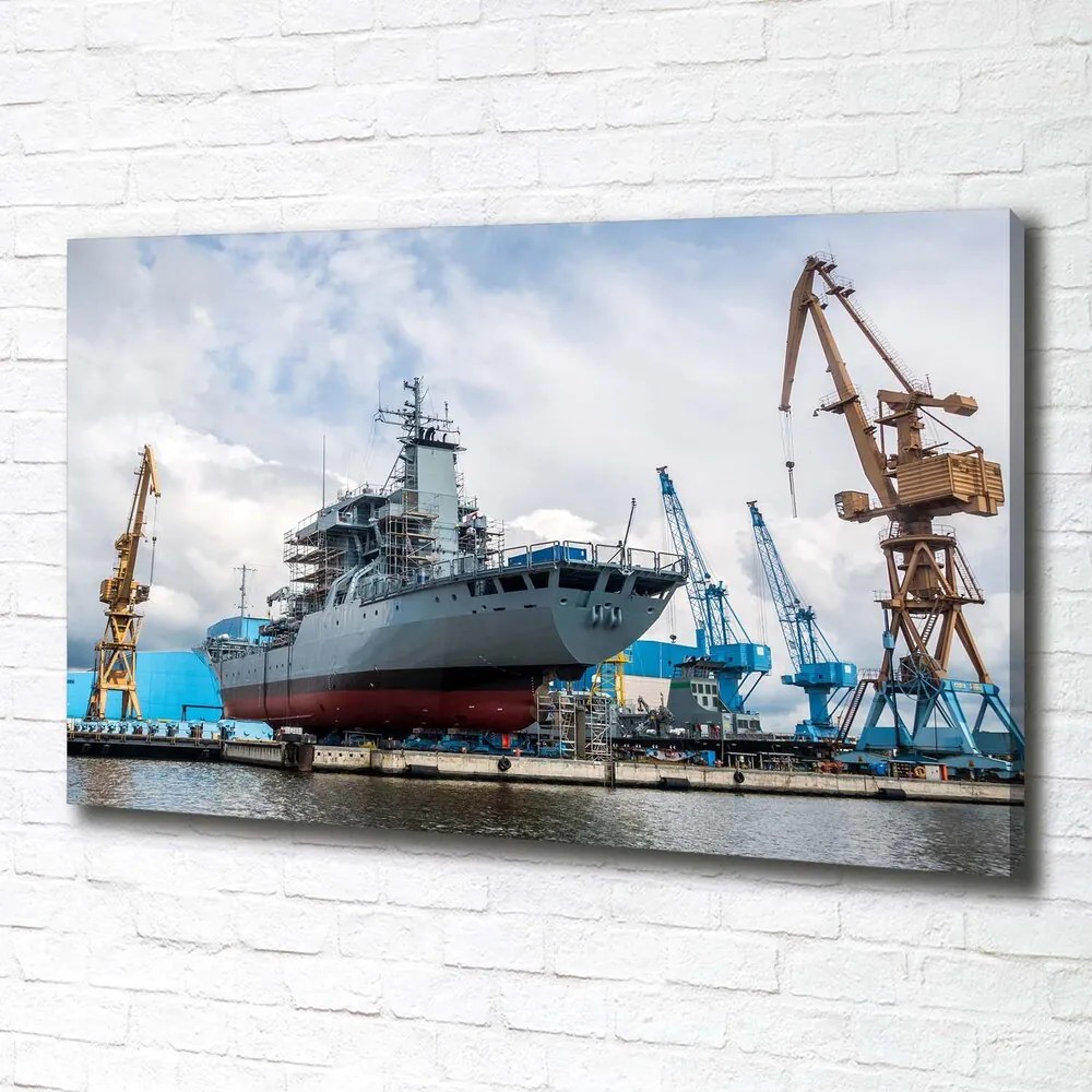 Pictură pe pânză Navă șantier naval