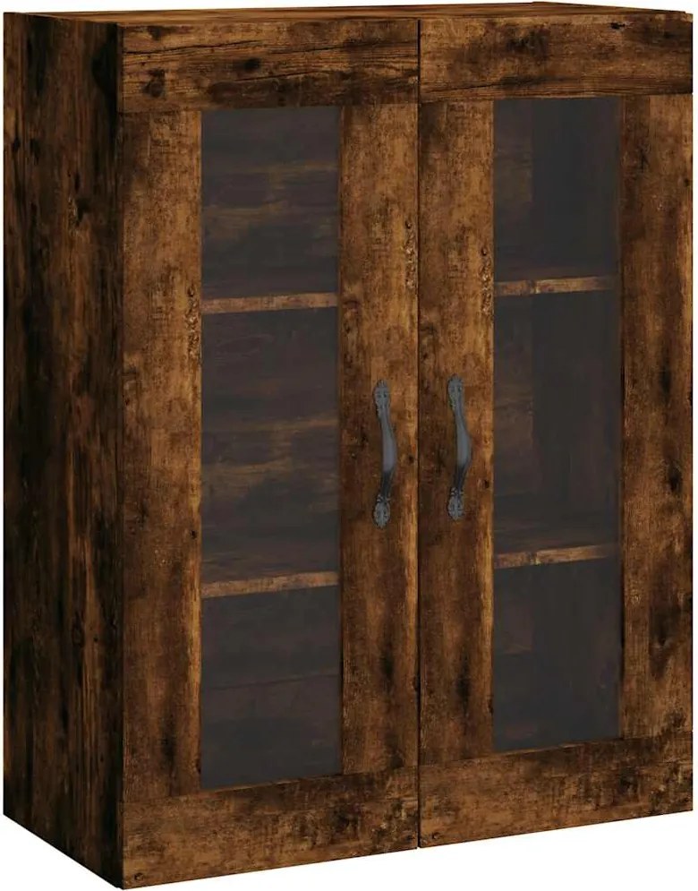 vidaXL Dulap pe perete, stejar afumat, 69,5x34x90 cm, lemn prelucrat