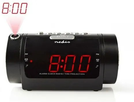 Nedis Ceas deșteptător digital cu radio șiproiecție Ecran LED de 0,9"