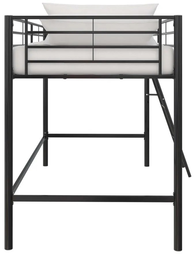 Pat pentru copii negru înalt 90x200 cm Jodie – Støraa