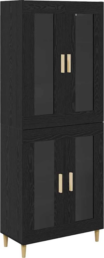 vidaXL Bufet Stejar Negru 69,5 x 34 x 180 cm Lemn compozit