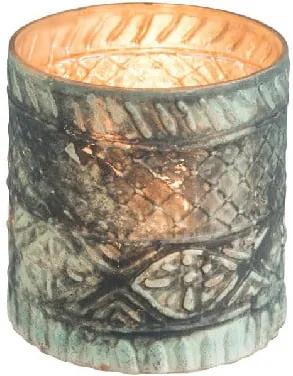 Suport din sticlă pentru lumânare J-Line Boho Cylinder, ⌀ 10 cm