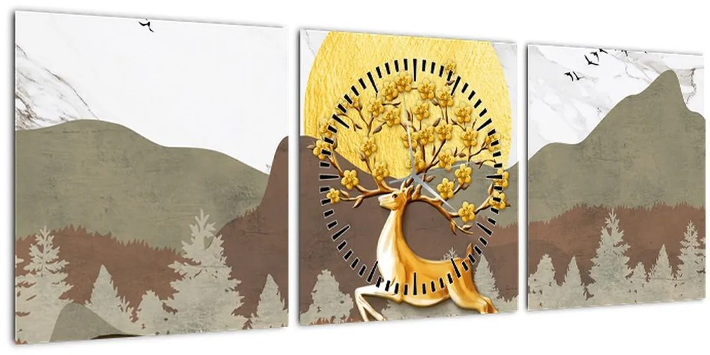 Tablou cu cerb (cu ceas) (90x30 cm)