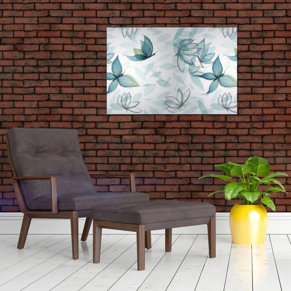 Tablou - Fluturași albaștri (90x60 cm)