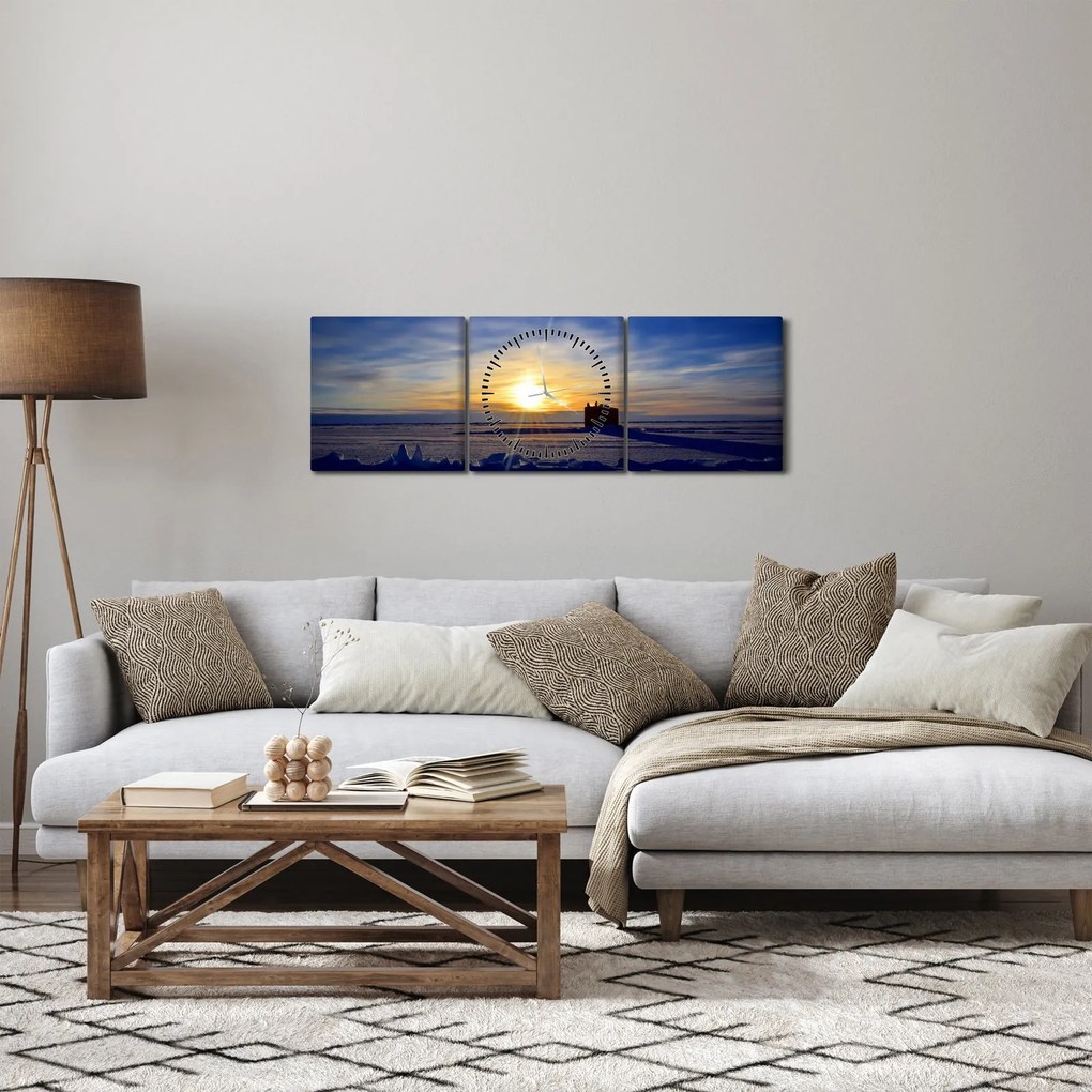 Tablou - peisaj polar (cu ceas) (90x30 cm)
