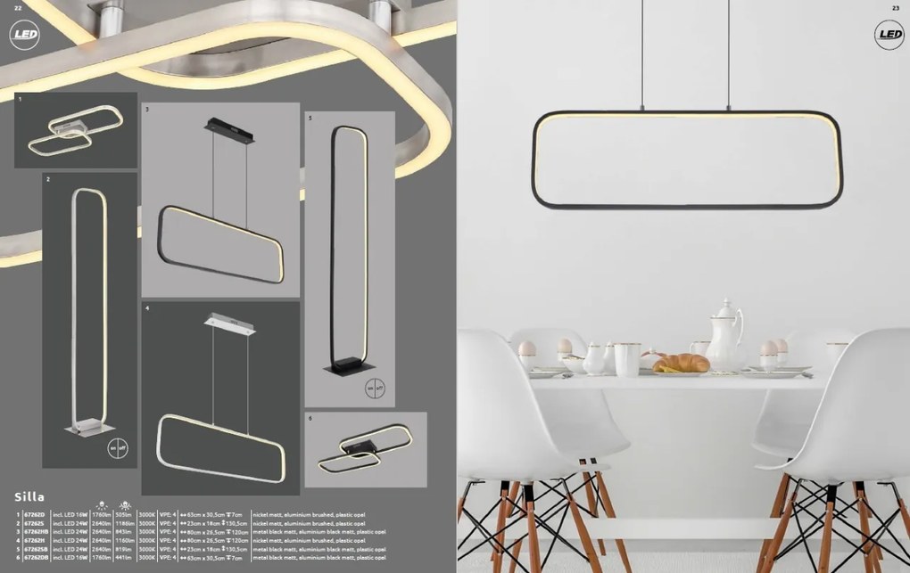 Lustra / Pendul LED design modern SILLA nichel