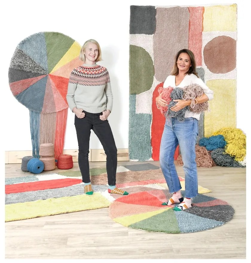 Covor pentru copii lavabil/țesut manual din lână ø120 cm Pie Chart – Lorena Canals