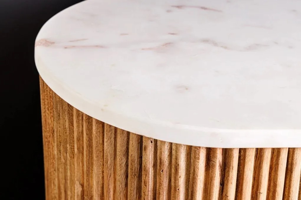 Comoda lemn de mango, marmura alba TRES CHIC 70cm