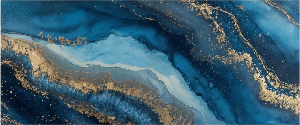Tablou - Abstracție marmură albastră (120x50 cm)