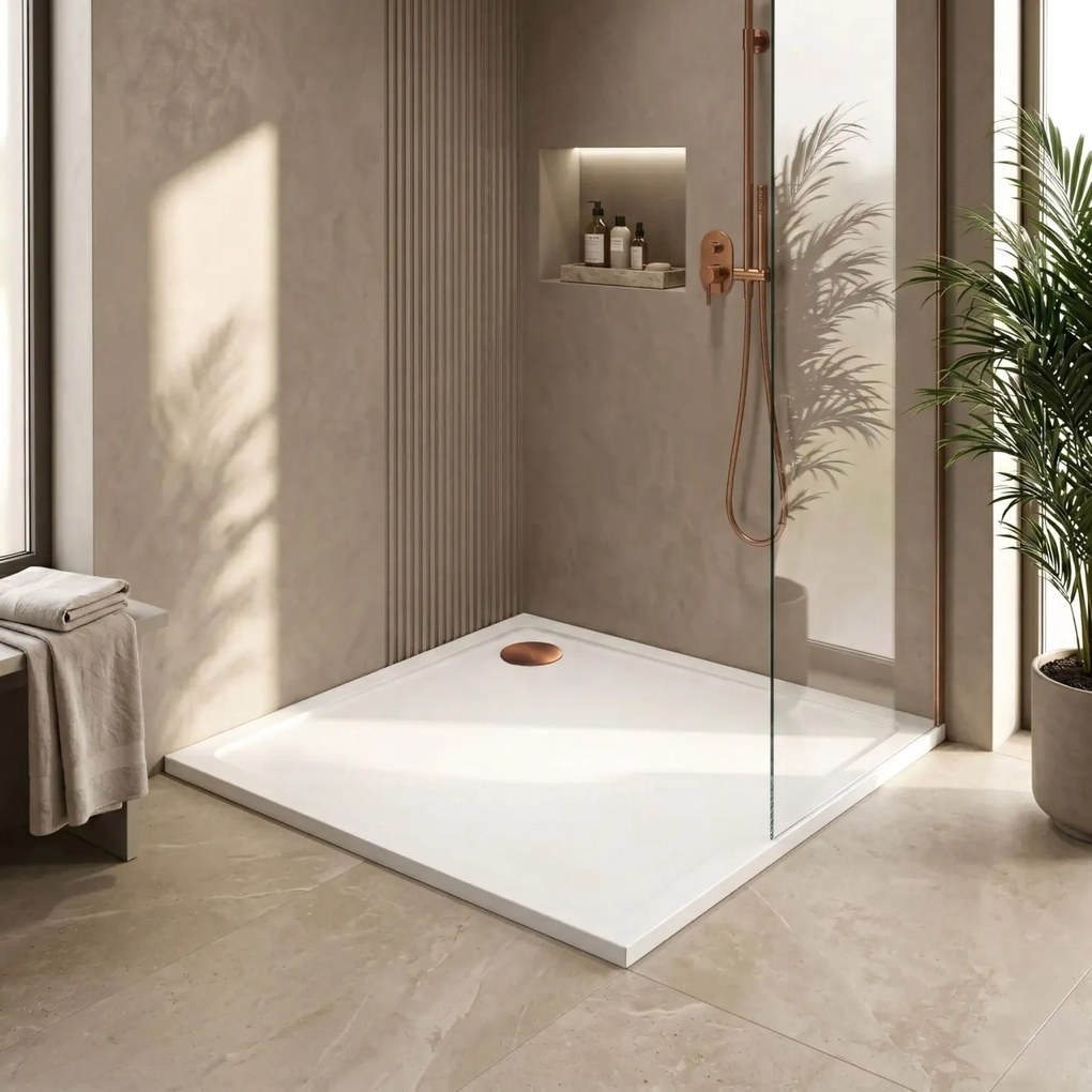 Cada pentru dus din acril Rea Savoy alb 90x90