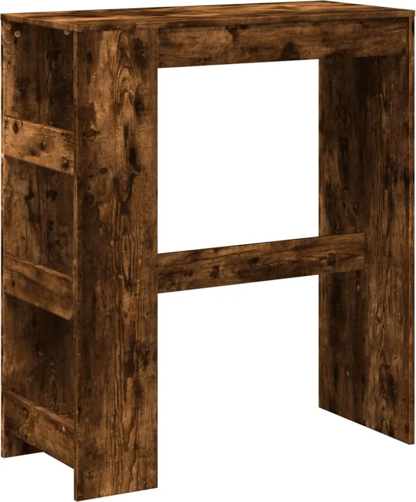 vidaXL Masă de bar cu rafturi, stejar fumuriu, 90x40x103,5 cm, lemn