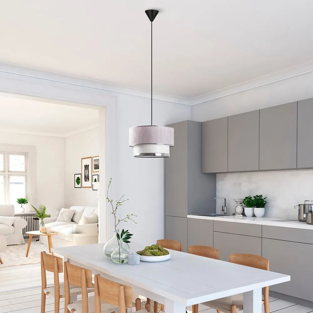 Lustră gri/argintie cu abajur textil ø 30 cm Cake – Opviq lights