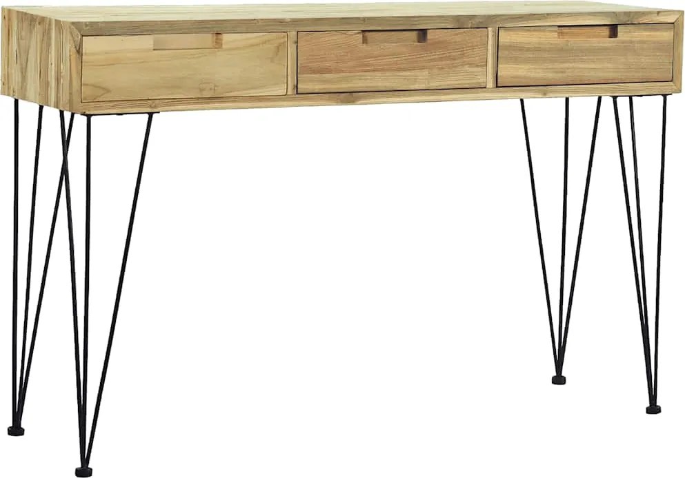 vidaXL Masă consolă, 120x35x76 cm, tec masiv