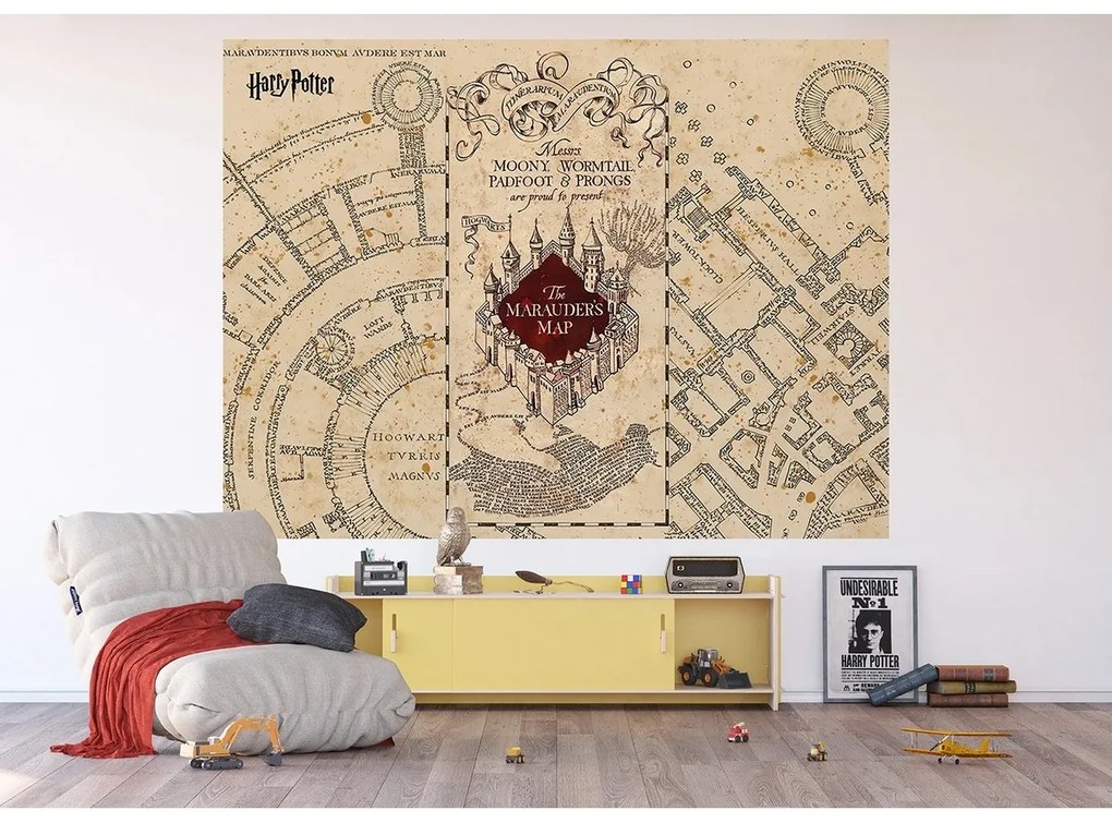 Fototapetă pentru copii Harry Potter Marauders Map252 x 182 cm, 4 părți