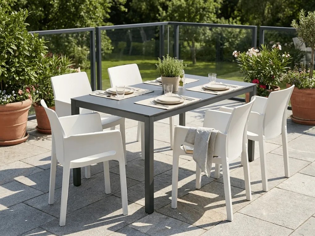 Scaun bucatarie pentru gradina HARTMAN EVELYN, alb