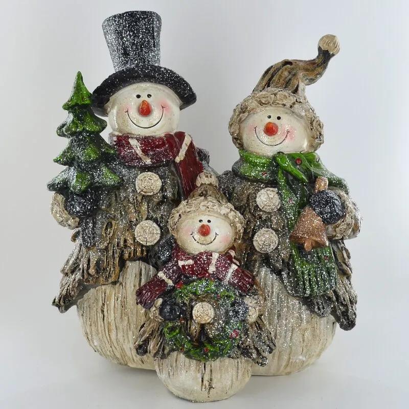 Obiect decorativ Snowman Family