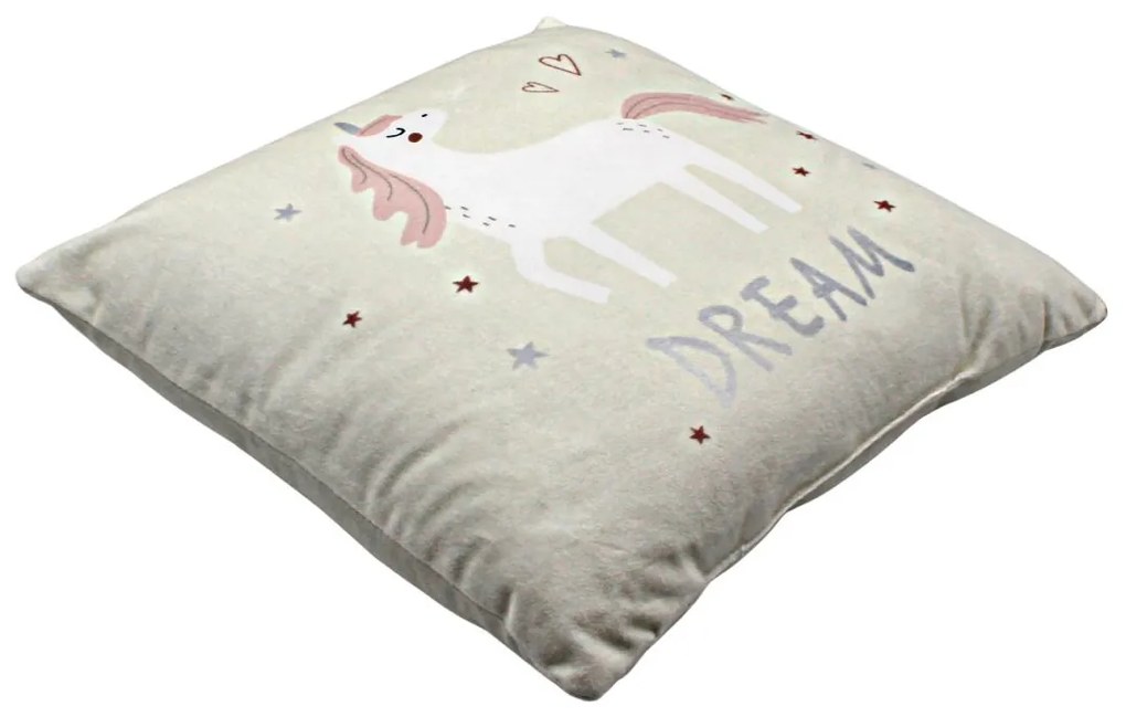 Pernuță unicorn culoarea bej 40x40 cm