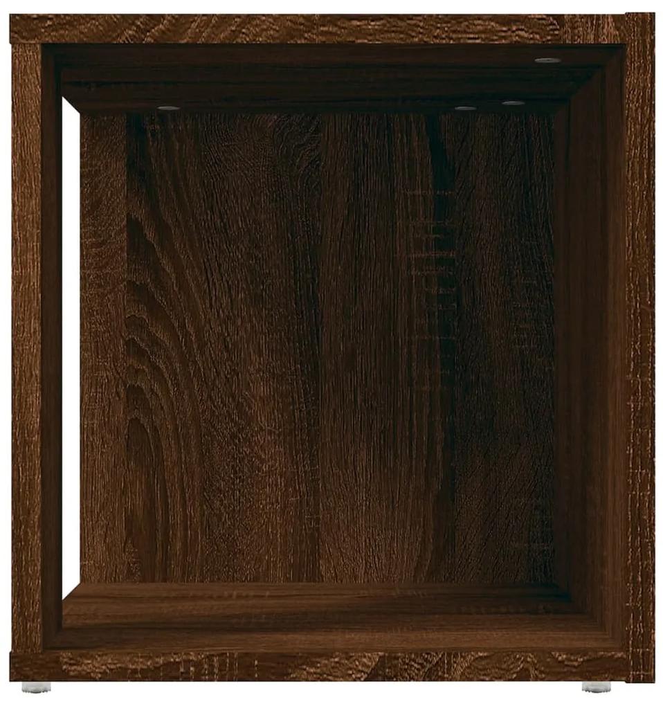 Masuta laterala, stejar maro, 33x33x34,5 cm, lemn prelucrat 1, Stejar brun