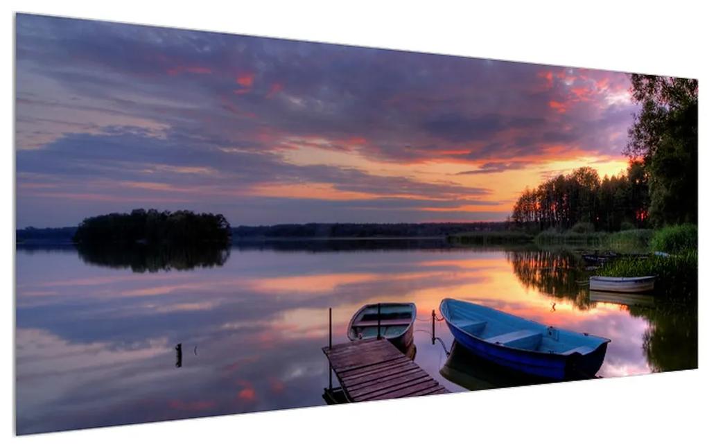 Tablou cu peisaj romantic cu lac (120x50 cm), în 40 de alte dimensiuni noi