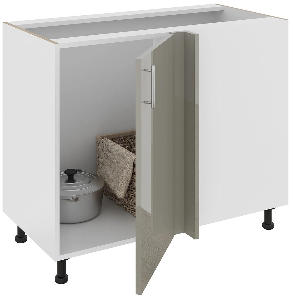 Corp Baza Colt Karo, Gri Lucios/Alb, MDF, 98 x 50 x 80 cm