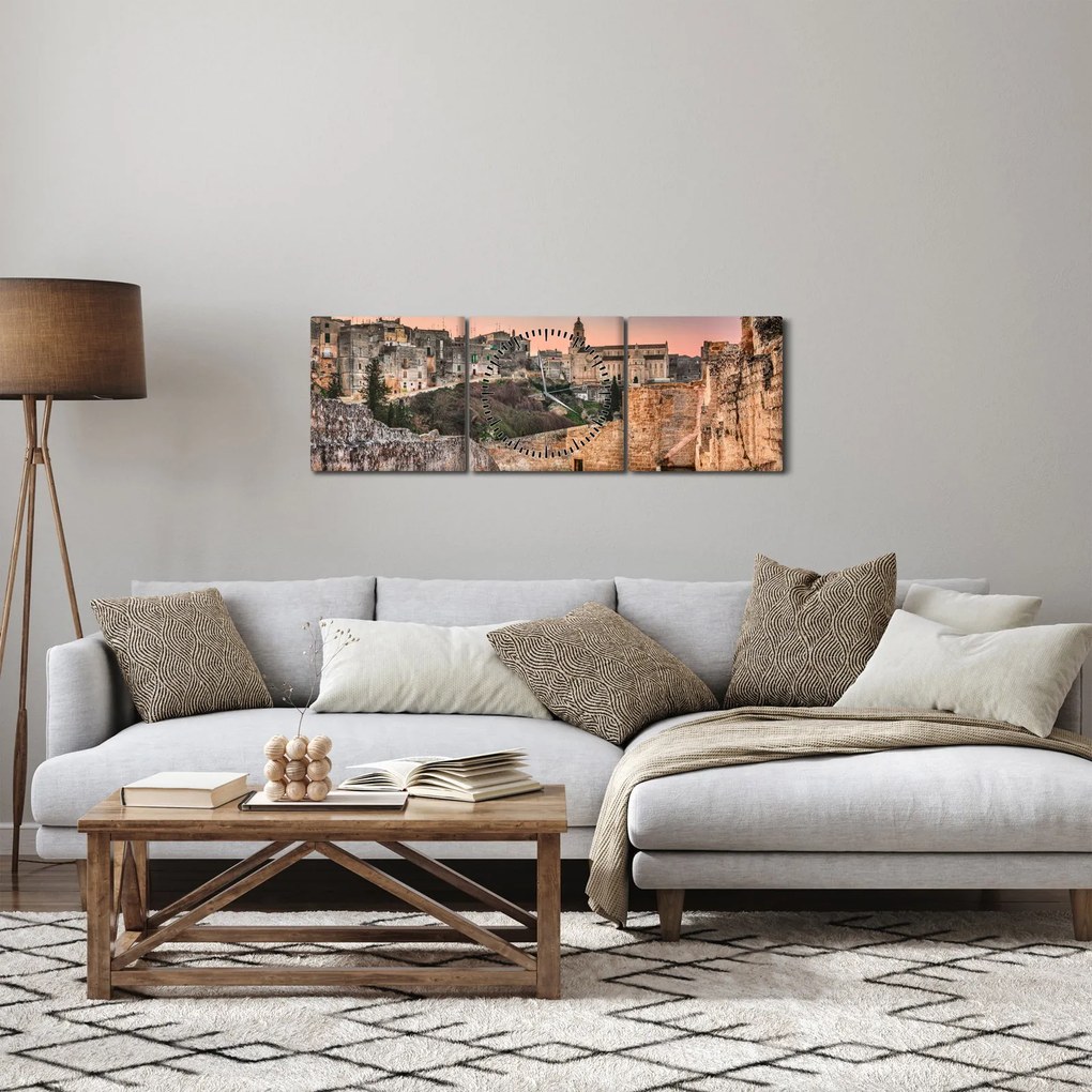 Tablou - Gravina în Puglia, Italia (cu ceas) (90x30 cm)