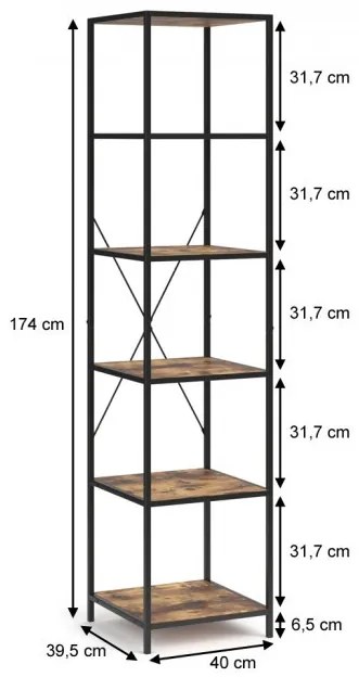 RAI217 - Rafturi birou 40 cm, stil industrial pentru bucatarie, baie, office, living, hol - Maro