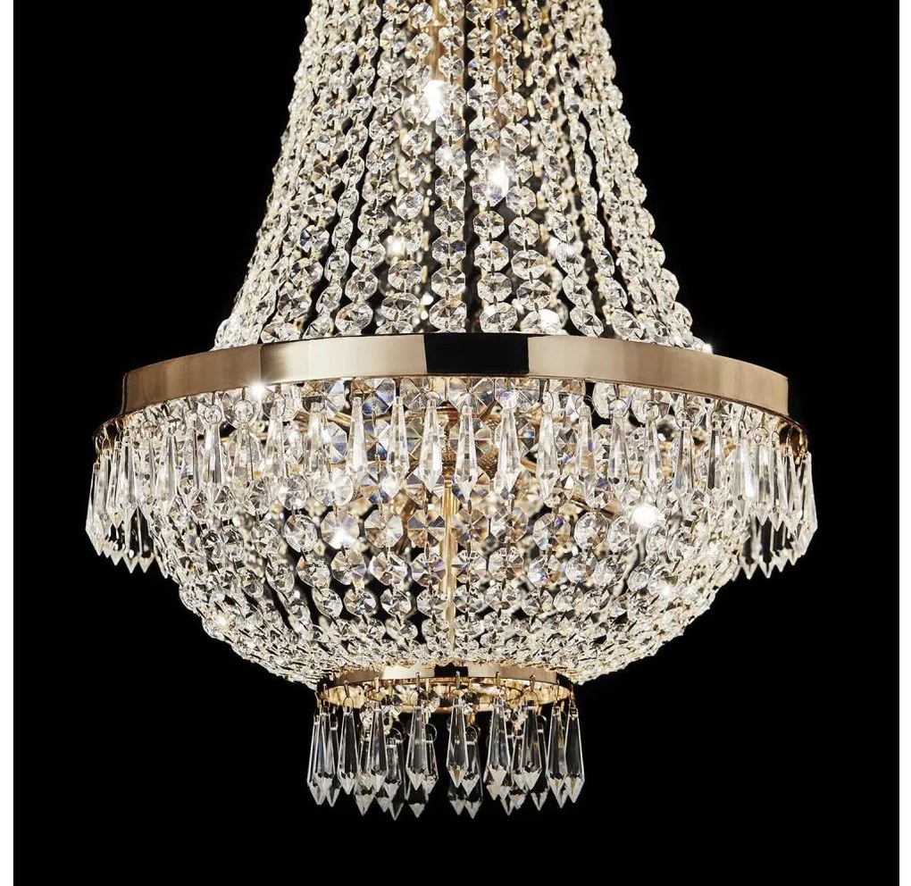 Ideal Lux - Candelabru cu cristale LED CAESAR, 12xG9/3W/230V, Ø 55 cm, auriu