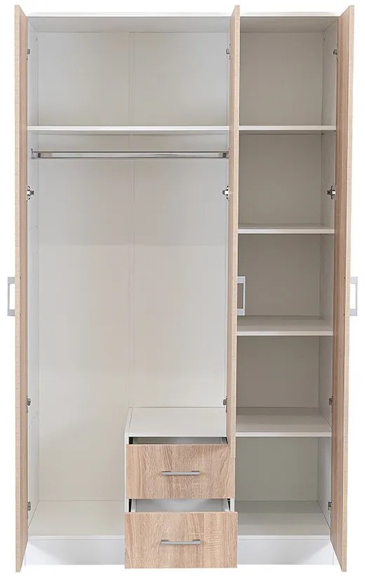 Dulap Miami 120x205 cm stejar sonoma-alb