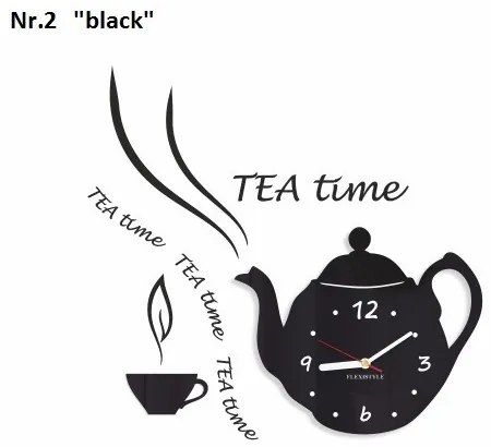 Ceas decorativ de bucătărie Tea Time Gri