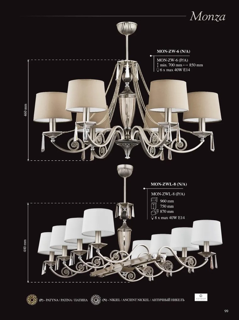 Aplica design clasic cristal Asfour Monza