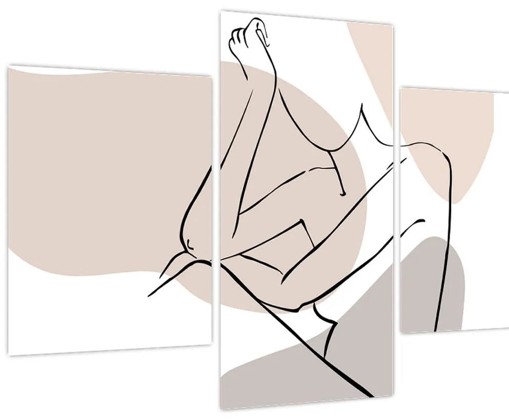 Tablou - Femeie corp linie de artă N⁰1 (90x60 cm)
