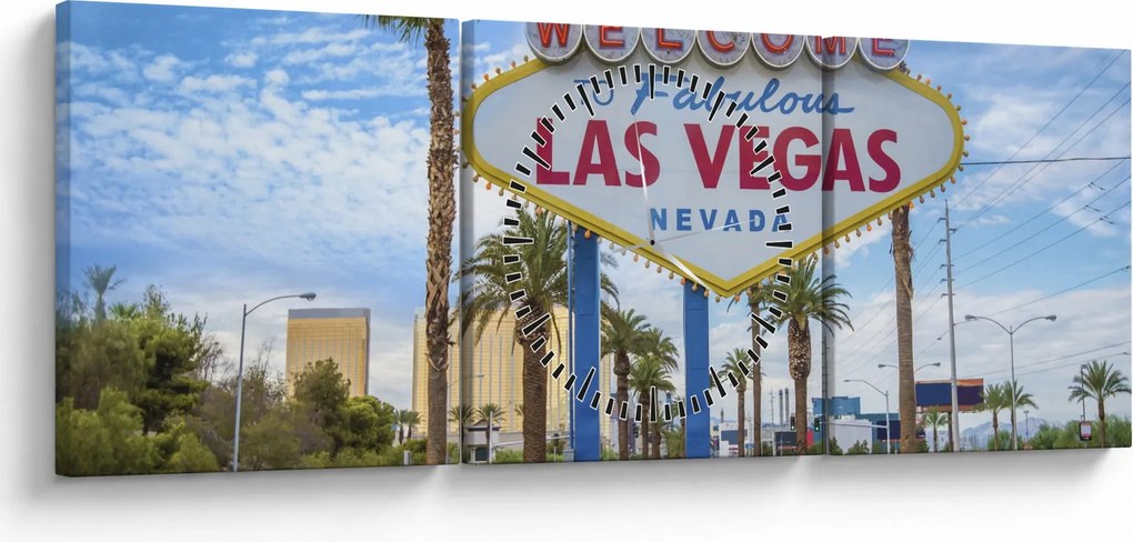 Tablou - Las Vegas (cu ceas) (90x30 cm)