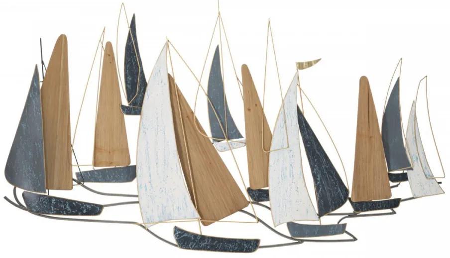 Panou decorativ multicolor din metal, 132x3,8x76,8 cm, Boats Mauro Ferretti