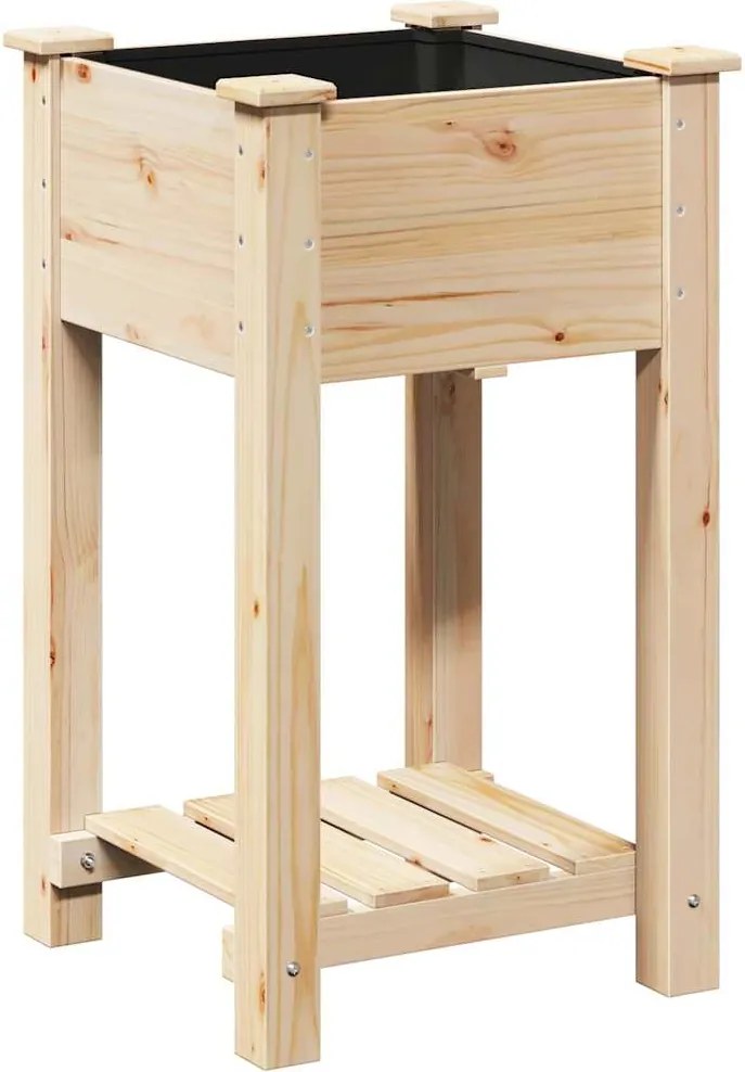 vidaXL Vază pentru Grădină Bej 45 x 45 x 76,5 cm Lemn de Brad Solid