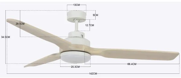 Ventilator LED de tavan Lucci air 213055 SHOALHAVEN GX53/17W/230V paulovnia + telecomandă