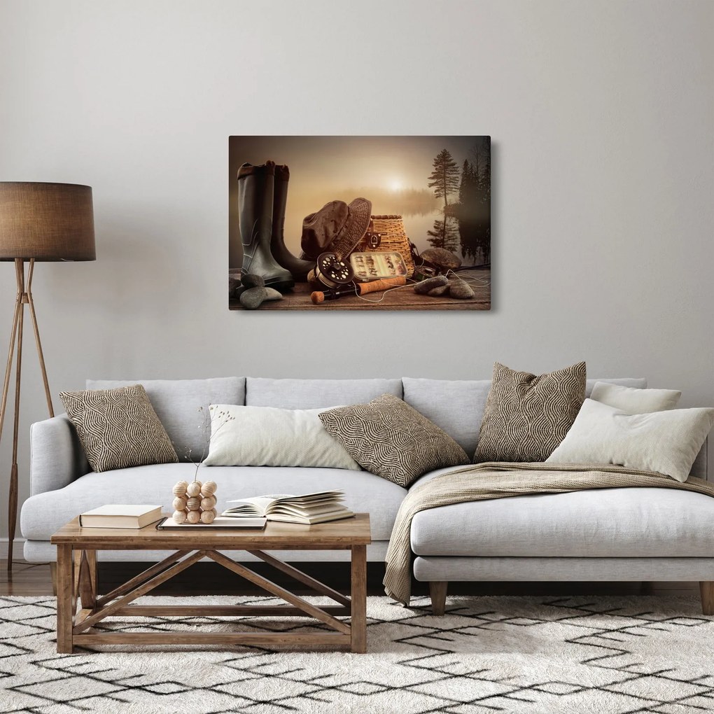 Tablou - Natura moartă, pescuit (90x60 cm)
