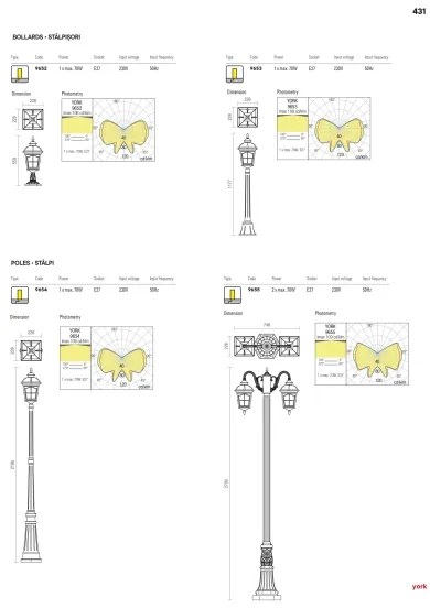 Lampă de exterior Redo YORK 9652, 1xE27/70W/230V, IP44, maro