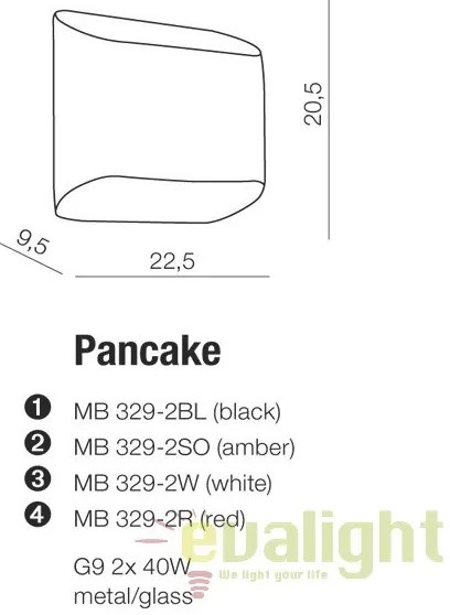Aplica de perete moderna Pancake BLACK