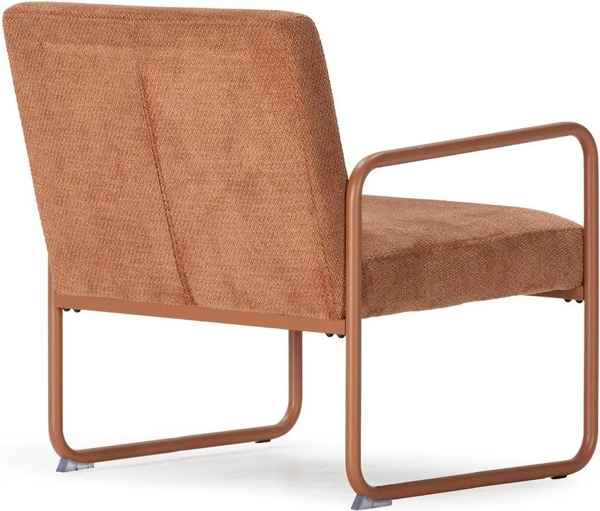 Fotoliu teracotă cu tapițerie din chenille Vince – MOME